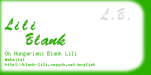 lili blank business card